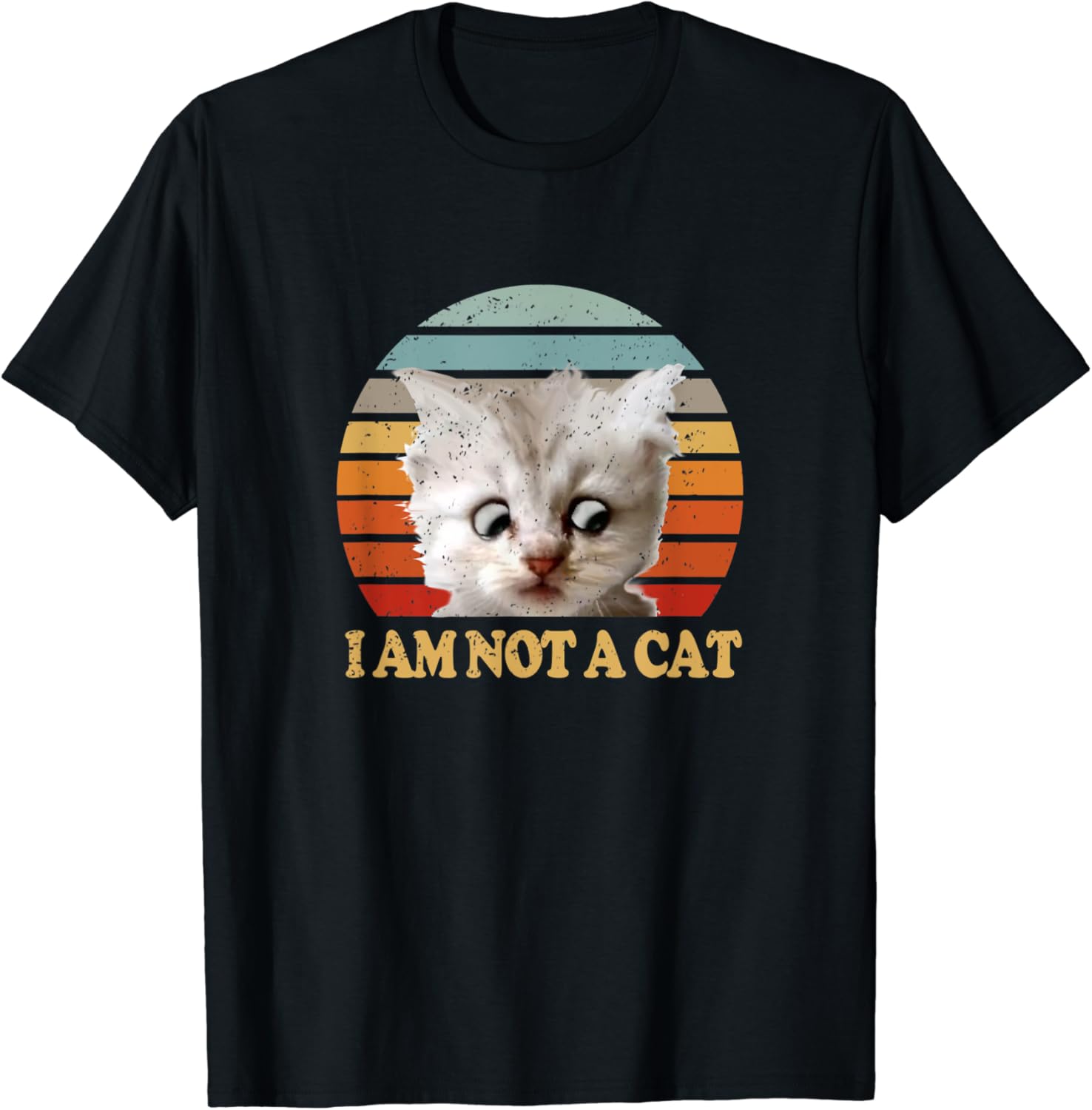 I Am Not A Cat Lawyer Digital Conference Retro Sunset TShirt Clothing, Shoes